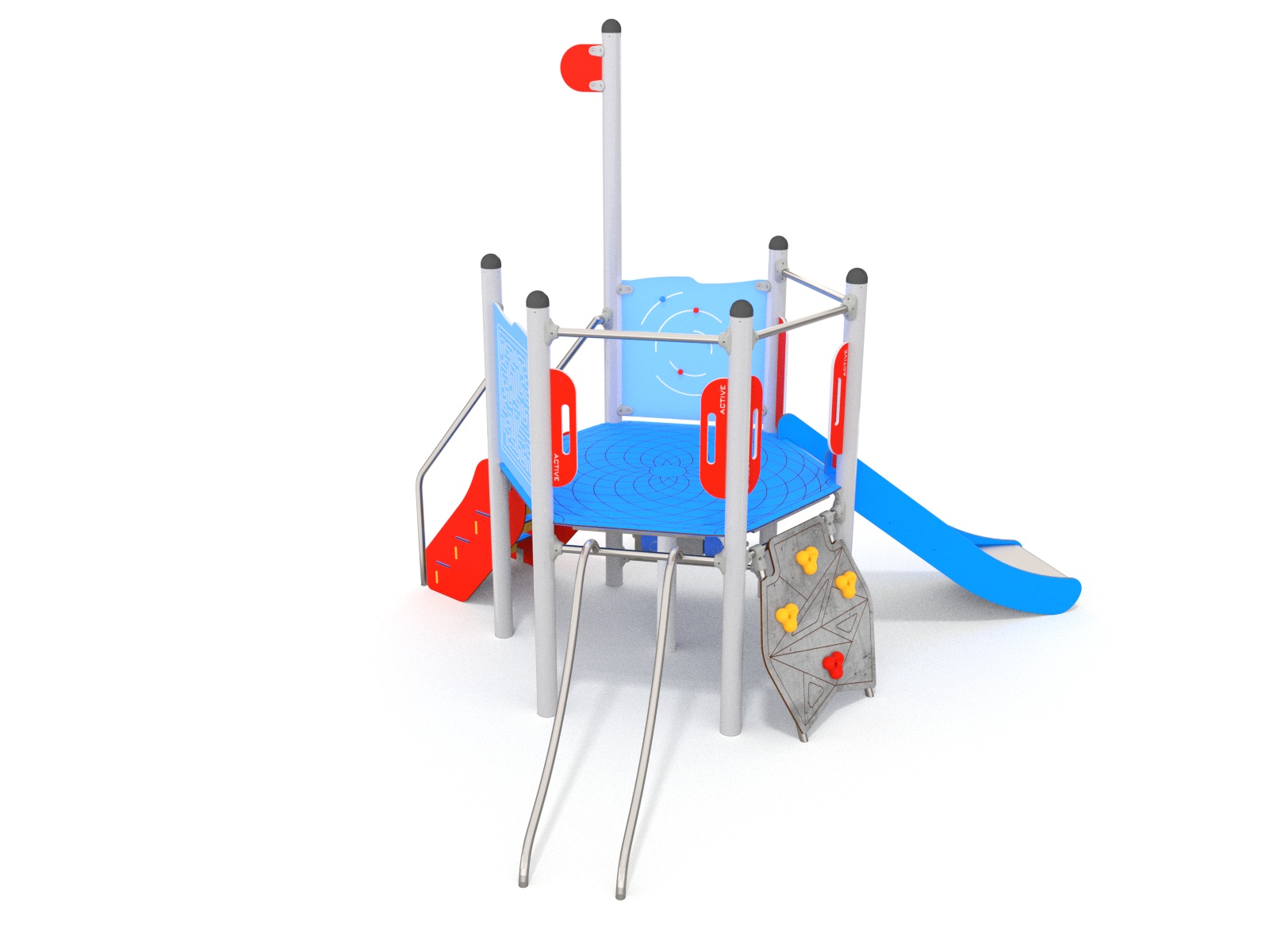 wieżyczka ze ślizgawką i schodkami na plac zabaw