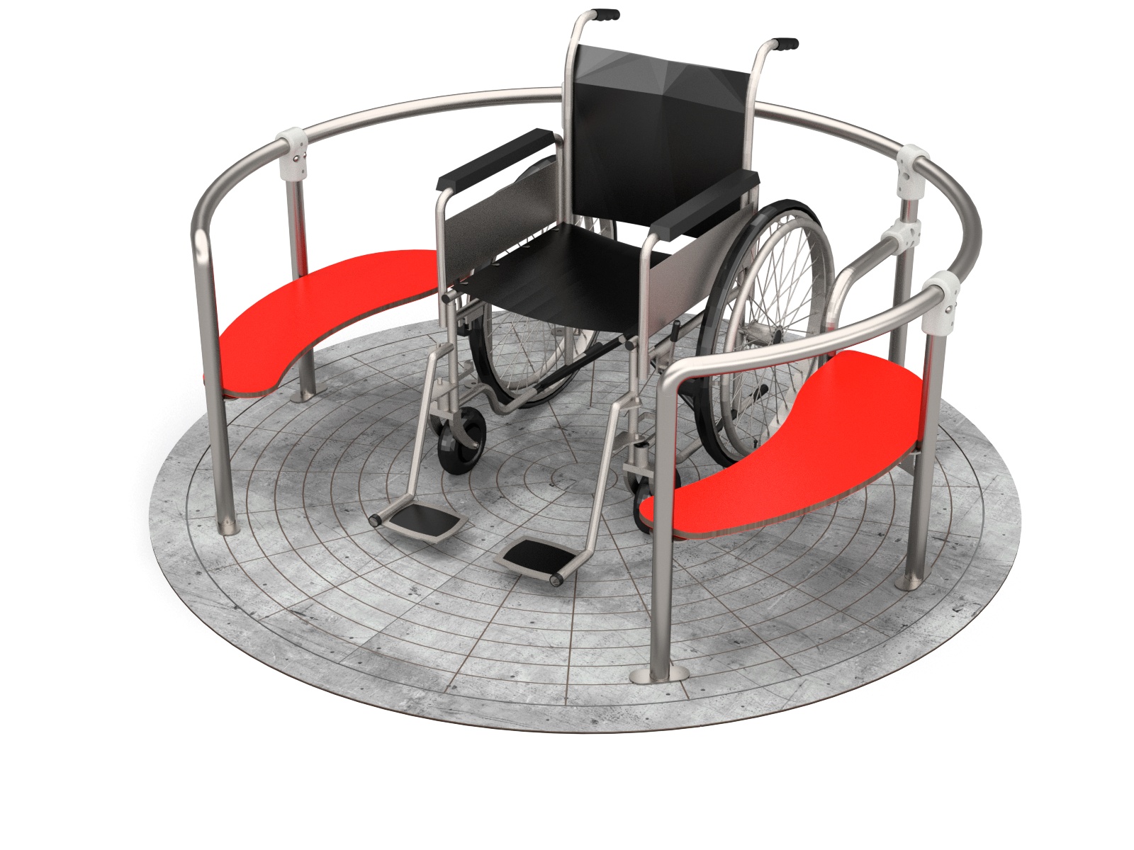 karuzela integracyjna dla dzieci na wózkach inwalidzkich na plac zabaw
