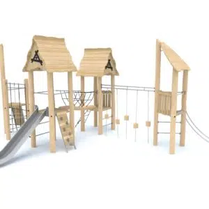 zestaw wielowieżowy z mostkiem robinia na plac zabaw